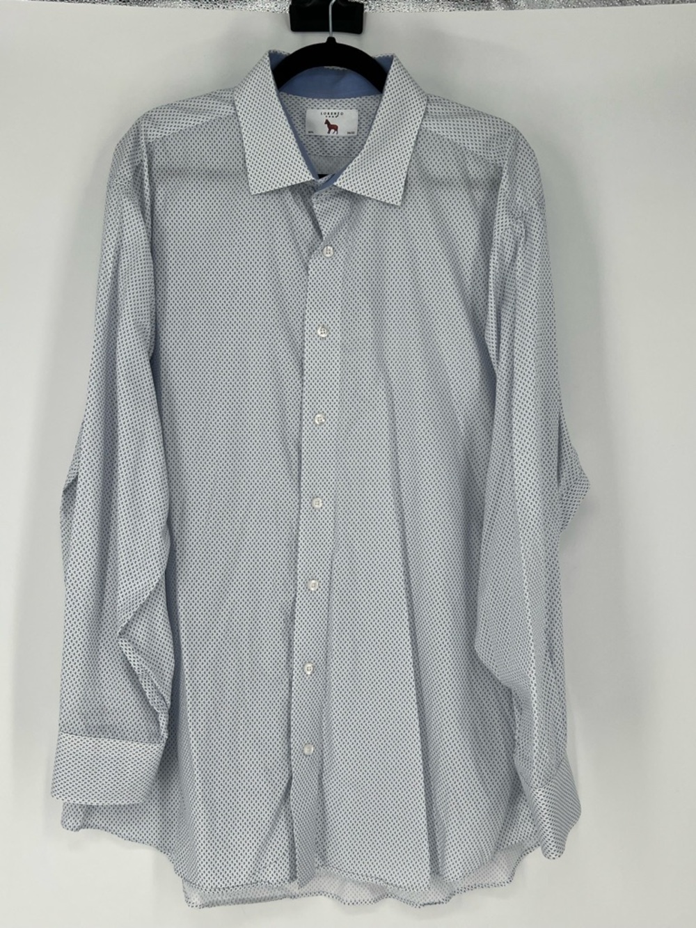 Lorenzo Uomo Light Blue Micro-Print Dress Shirt